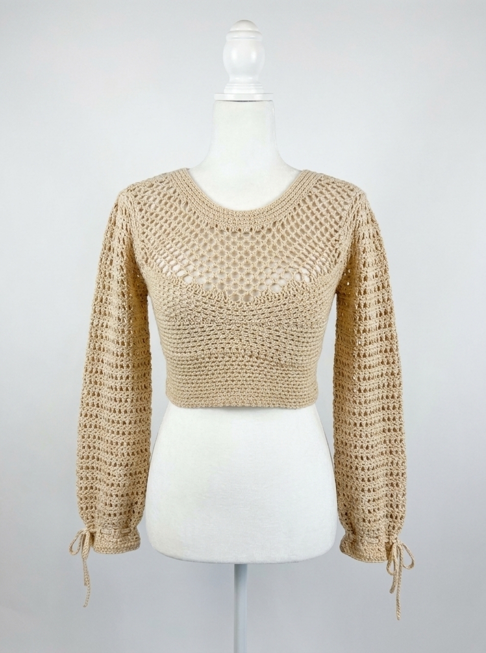 NEW LE LIS malia crochet top in natural